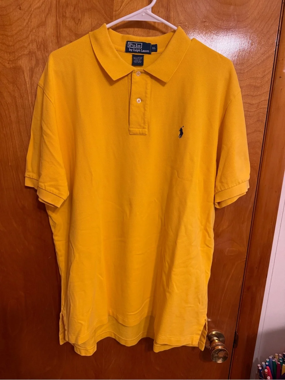 Ralph Lauren Yellow Polo Shirt with Navy Pony
